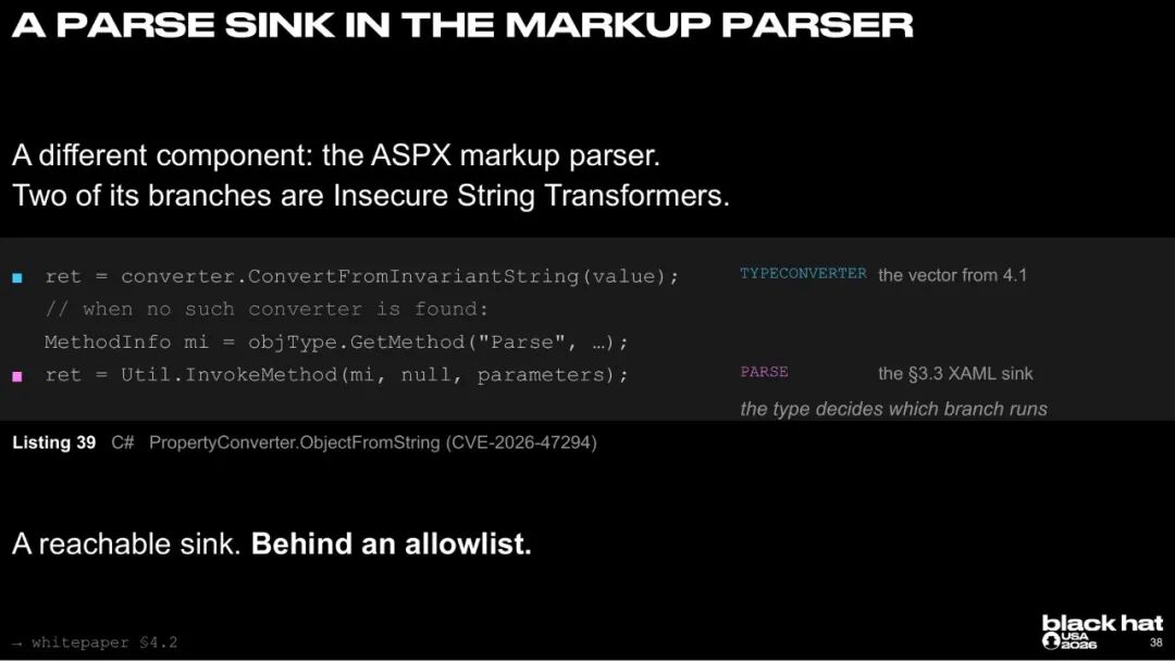 ASPX 属性转换中的两类汇点